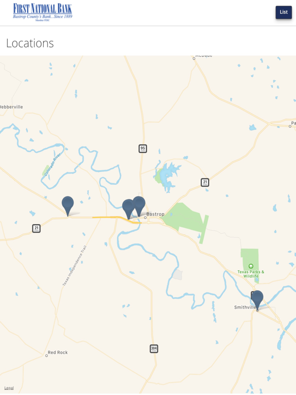 FIRST NATIONAL BANK OF BASTROP iPad screenshot 3 - Finance app