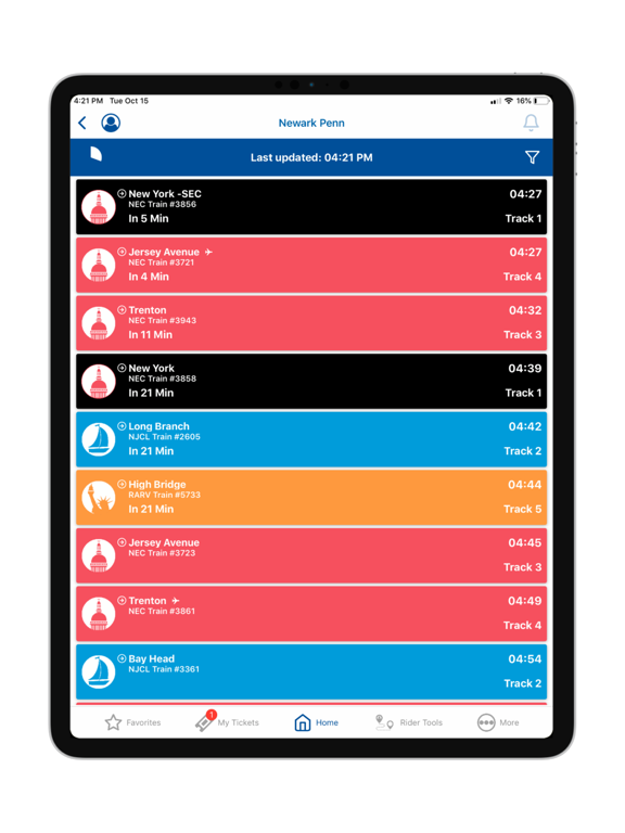 NJ TRANSIT Mobile App iPad screenshot 4 - Travel app