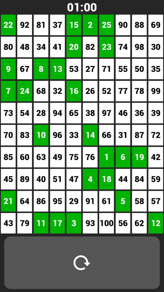 #1. 1 to 100 Numbers Challenge (iOS) By: Peter Li