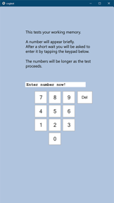 Cognitive Test screenshot