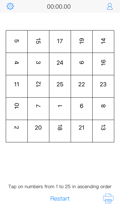 Schulte table - fast reading. Screenshot