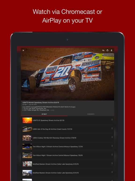 RacinDirt TV iPad screenshot 5 - Sports app