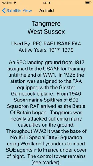 Capture d'écran de Historic UK Airfields sur iPhone 5