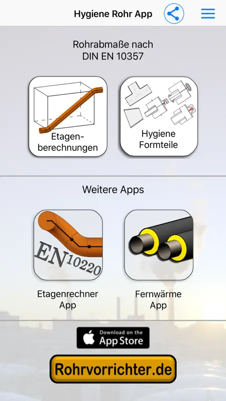 Hygienie Rohr App DIN screenshot 1 of 8