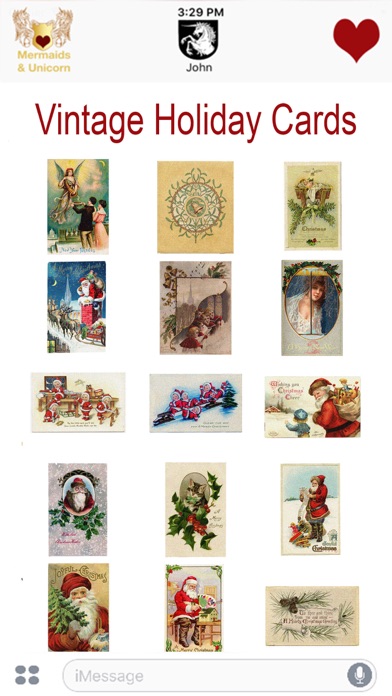 Vintage Holiday Cards Screenshot