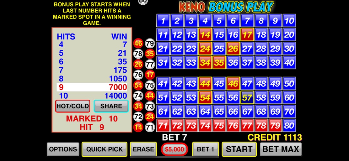 Keno Bonus Play screenshot 6
