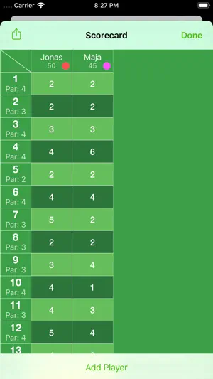 Scorecards for Mini Golf screenshot 1