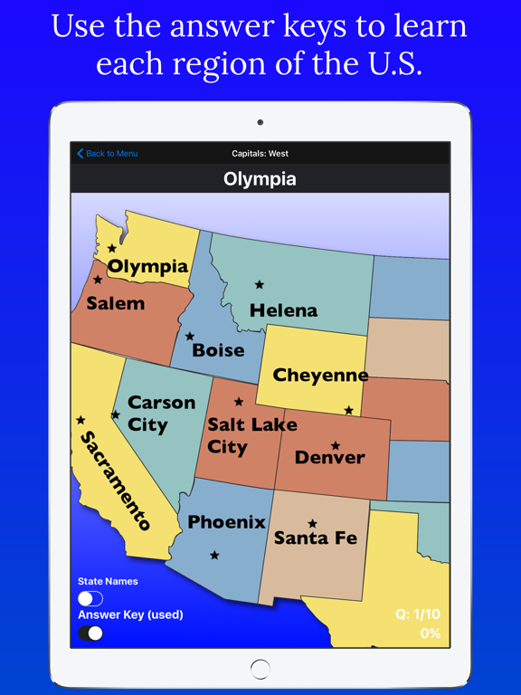 Screenshot #5 pour United States Map Quiz Edu Ed.