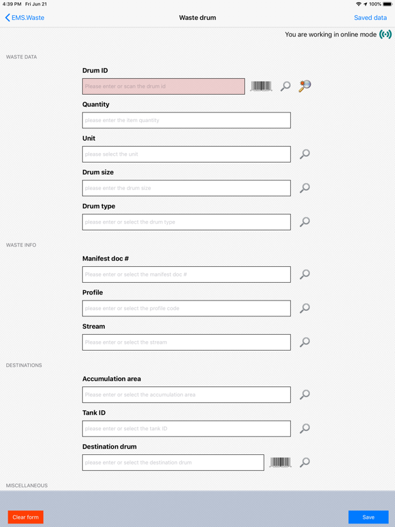 EMS.Waste iPad screenshot 4 - Productivity app