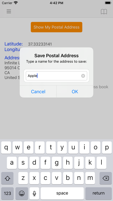 Show My Postal Address Screenshot