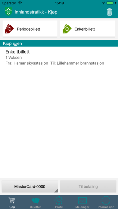 Innlandstrafikk Billett Screenshot