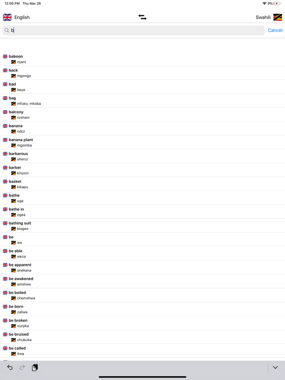 Swahili-English Dictionary iPad screenshot 5 - Reference app