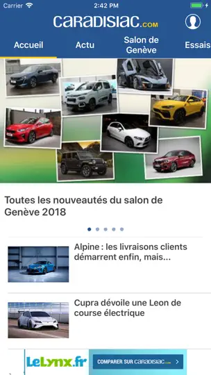 Capture d'écran de Caradisiac Auto sur iPhone 1