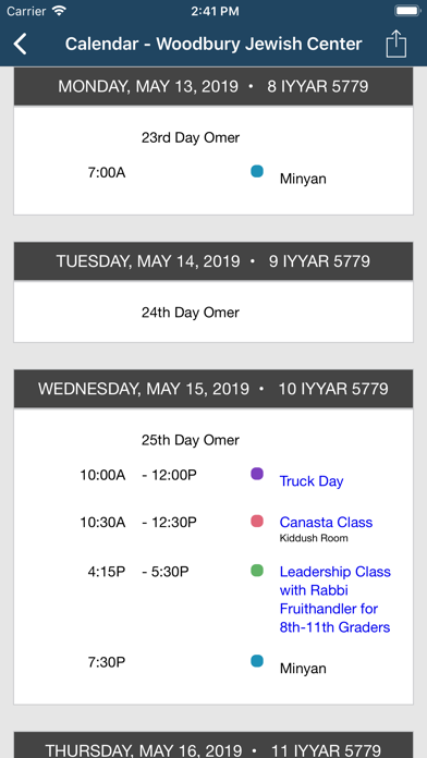 Woodbury Jewish Center iPhone screenshot 3 - Lifestyle app