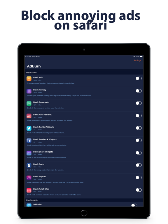 Screenshot #1 for AdBurn - Adblock block ads
