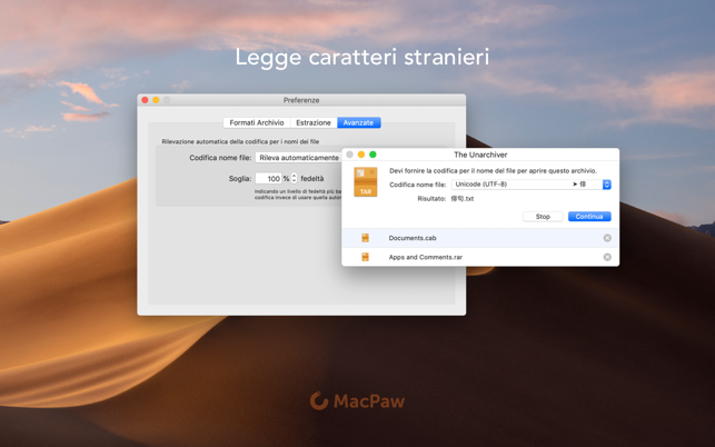 The Unarchiver Screenshot