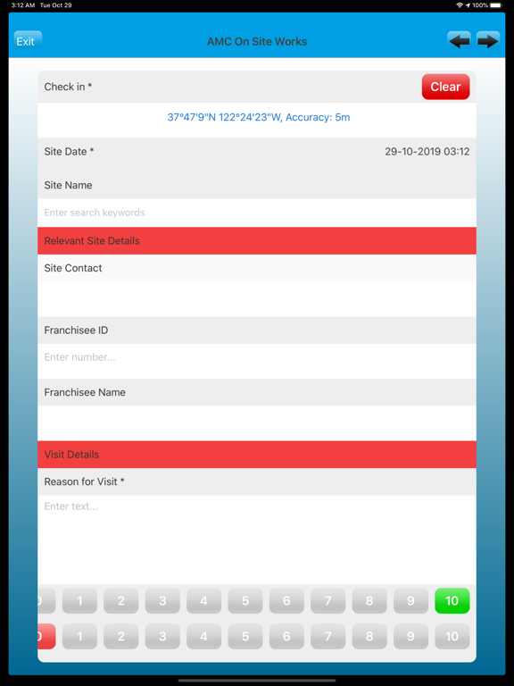 EF Forms iPad screenshot