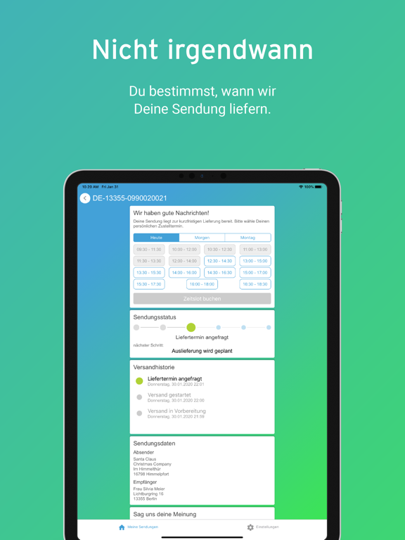 Screenshot #6 pour Fairsenden Liefertermine