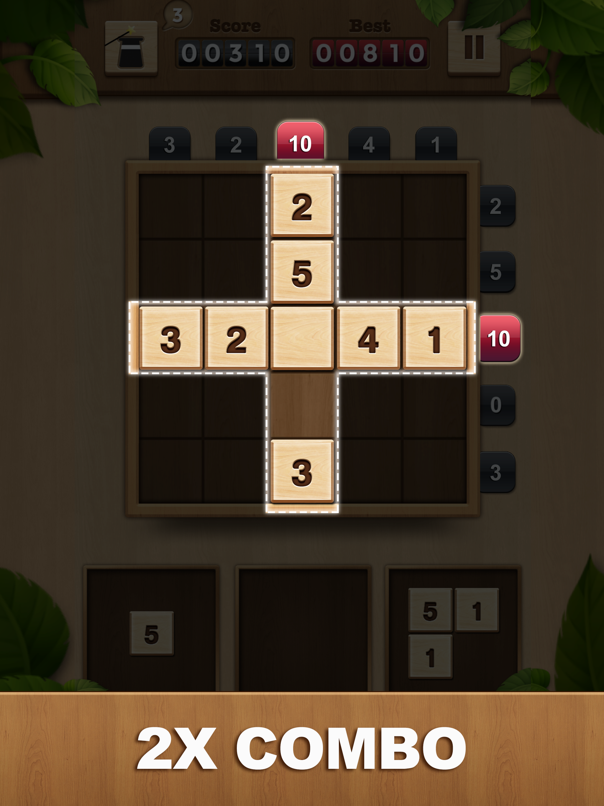 TENX - Wooden Number Puzzle