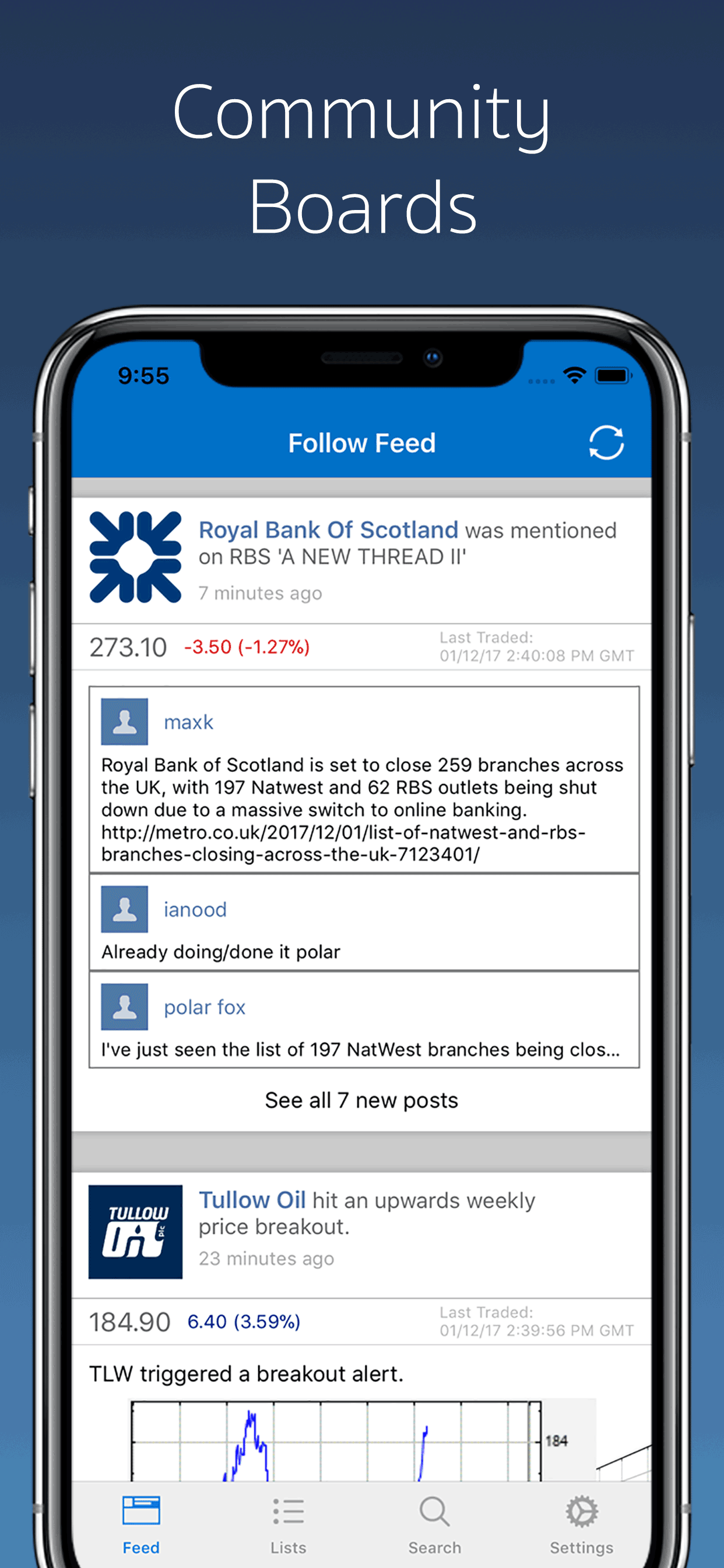 Follow Feed - Shares, Crypto