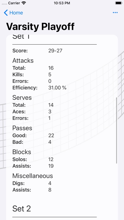 VolleyStats Player Tracker