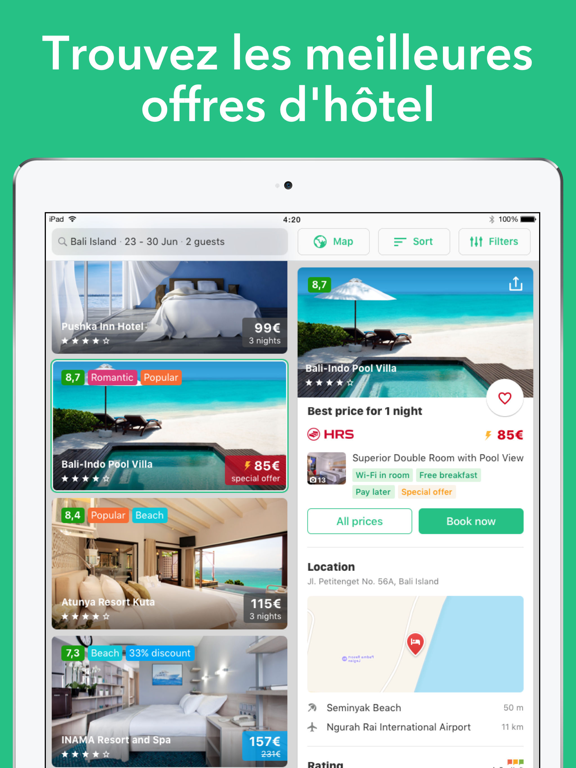 Screenshot #4 pour Offres d'hôtel et voyage privé