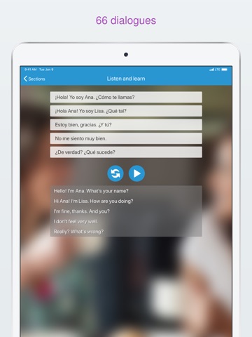 Conversational Spanish classes iPad screenshot