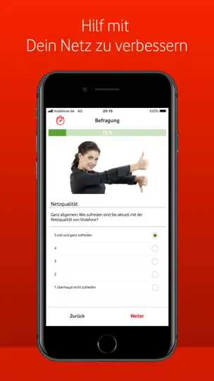 Screenshot von Vodafone SpeedTest auf dem iPhone 4