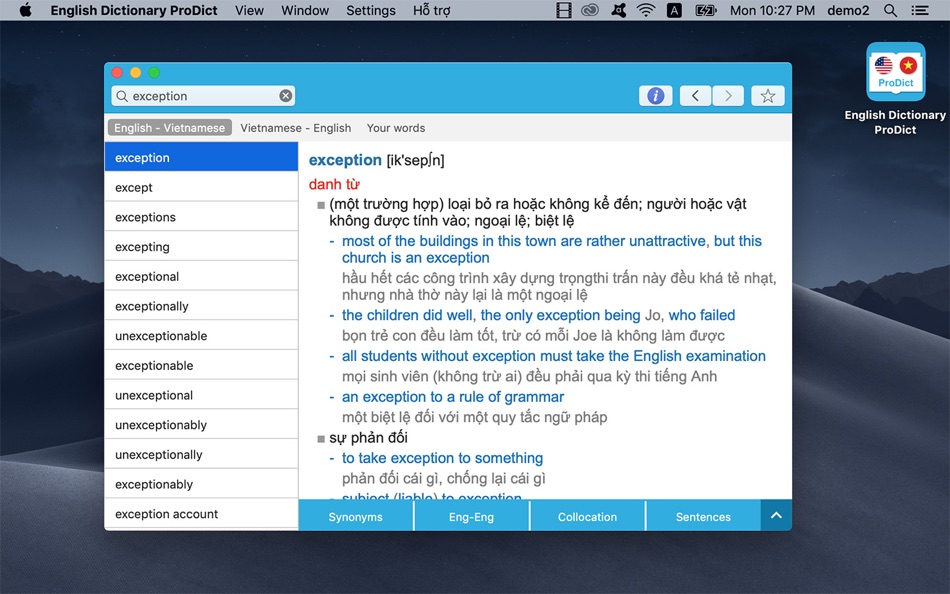 #6. English Dictionary ProDict (macOS) بواسطة: Duy Nguyen
