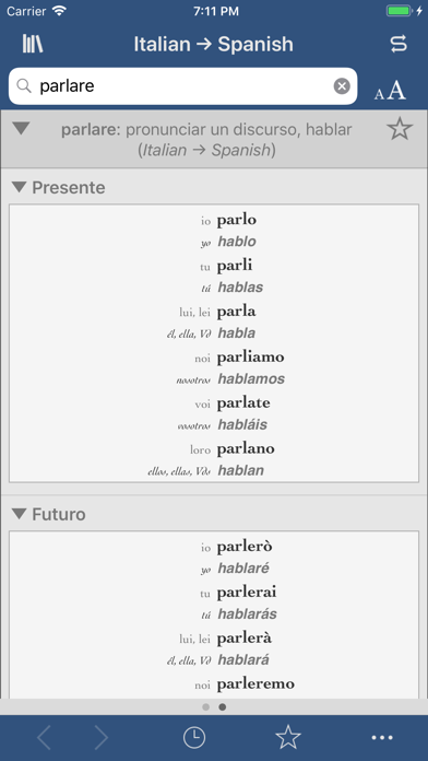 Ultralingua Spanish-Italian Screenshot