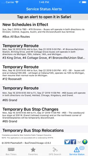 Screenshot von Bus Times - Chicago auf dem iPhone 6