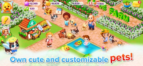 Family Farm Seaside - Discover the joy of pet ownership, featuring a variety of cute animals and charming character interactions, adding warmth to the farm experience.