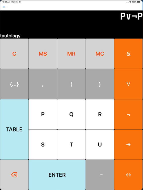 The Logic Calculator iPad screenshot 1 - Utilities app