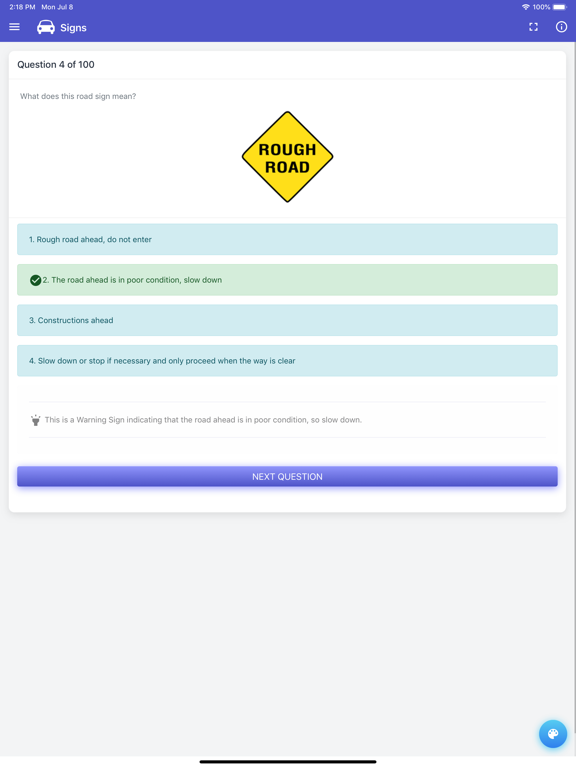 West Virginia DMV Test iPad screenshot