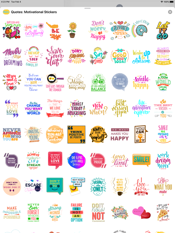 Quotes: Motivational Stickers iPad screenshot