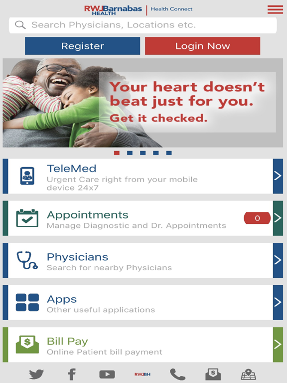 RWJBarnabas HealthConnect iPad screenshot