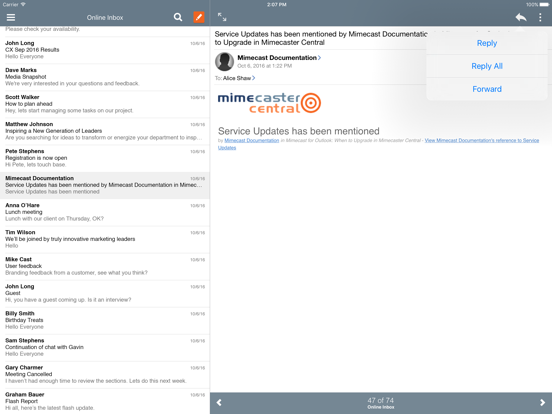 Mimecast Mobile screenshot 3