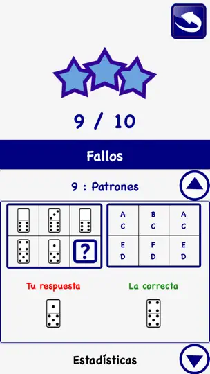 Captura de pantalla de Test Psicotécnico Dominó LITE en iPhone 6