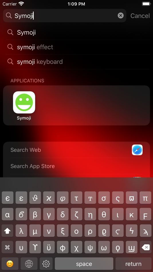#3. Symoji Keyboard (+Greek) (iOS) Podle: Moballo, LLC