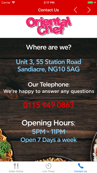 Oriental Chef, Sandiacre screenshot