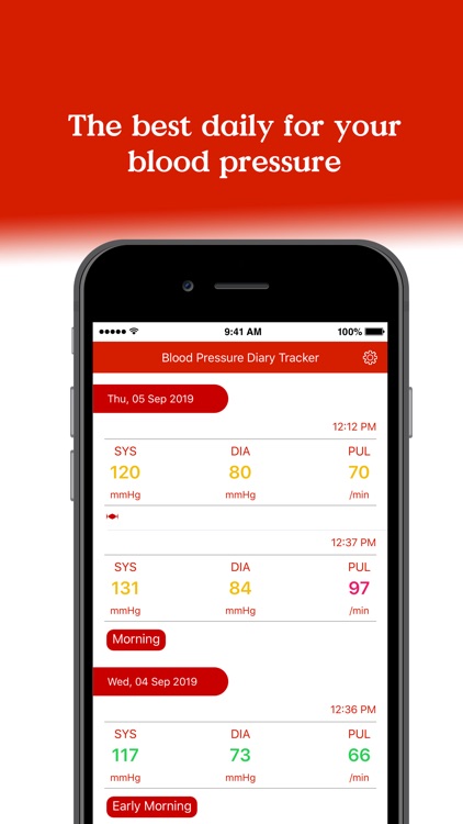 Blood Pressure Diary Tracker
