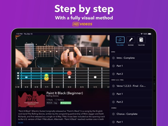 CoachGuitar - Guitar Lessons for Beginners with videos, tabs and tutorials to learn songs screenshot
