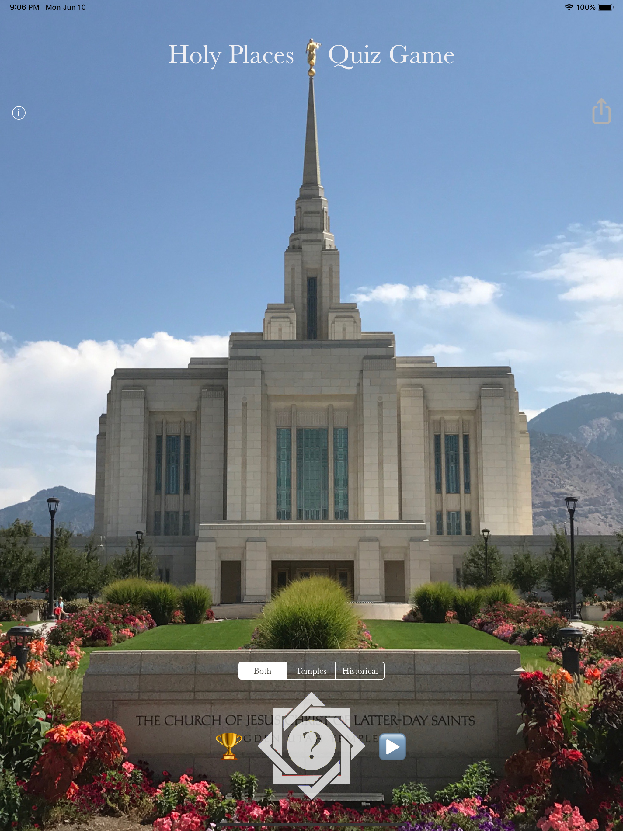 Holy Places Quiz Game