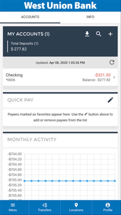 West Union Bank Mobile Screenshot