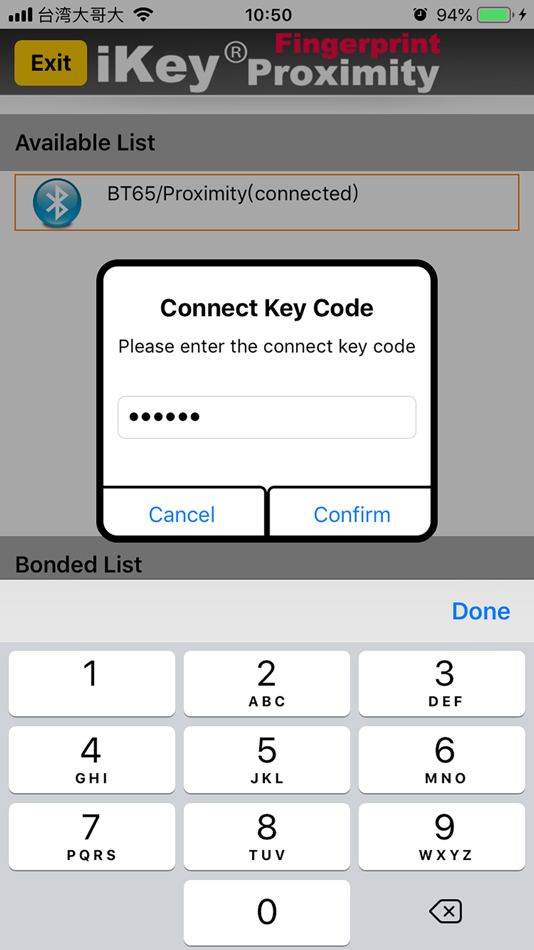#2. iKeyProximityFingerprint (iOS) Podle: iKey Corp.