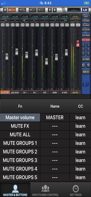 Ui MIDI mixer su App Store
