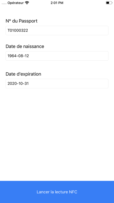 Screenshot #1 pour Bondi Passport NFC