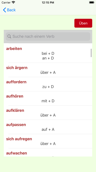 German Verbs Past Prepositions Screenshot