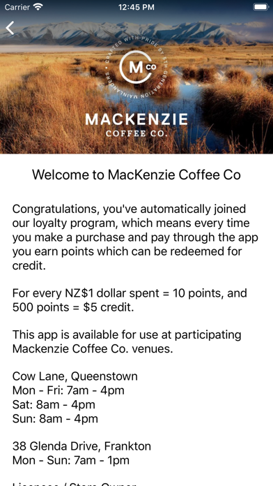 Mackenzie Coffee Co Screenshot