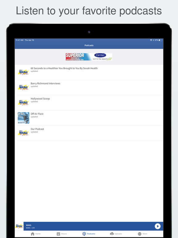 WAKG iPad screenshot 4 - Music app